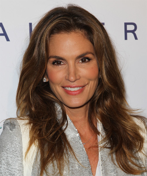 Cindy Crawford Long Straight Casual Hairstyle - Dark Brunette ...