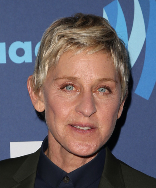 Ellen DeGeneres Short Straight Casual Hairstyle - Medium Blonde ...