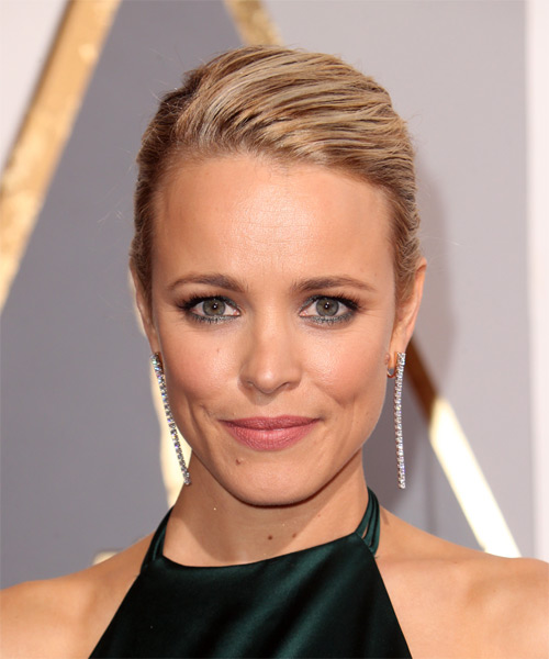 Rachel Mcadams Long Straight Formal Updo Hairstyle With Side Swept Bangs Blonde Hair Color 8485