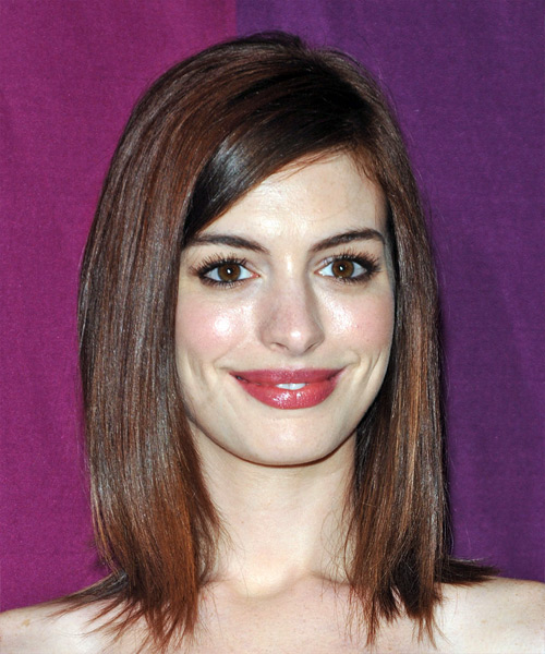 Anne Hathaway Long Straight Casual Hairstyle | TheHairStyler.com