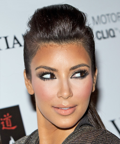 kim kardashian hair updos. Kim#39;s hairstyle is pinned up