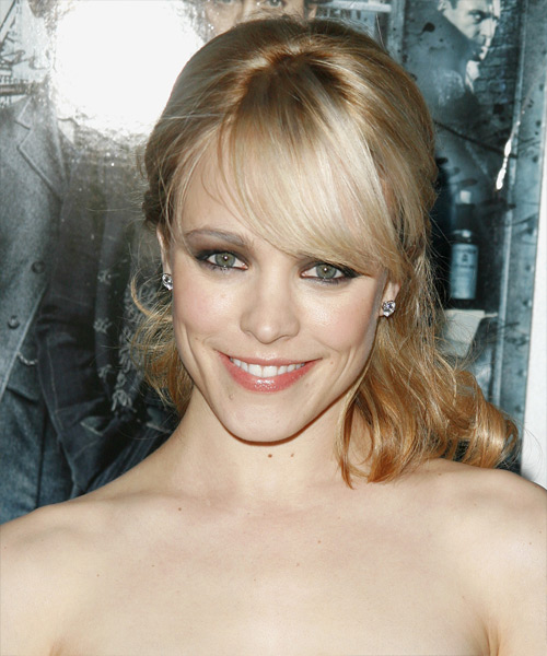 Rachel Mcadams Long Curly Formal Half Up Hairstyle With Side Swept Bangs 3240