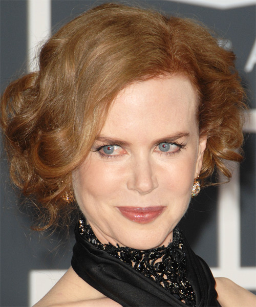 Nicole Kidman Long Curly Formal Updo Hairstyle Light Ginger Red Hair