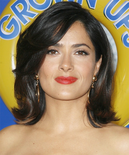 Salma Hayek Medium Straight Formal Hairstyle