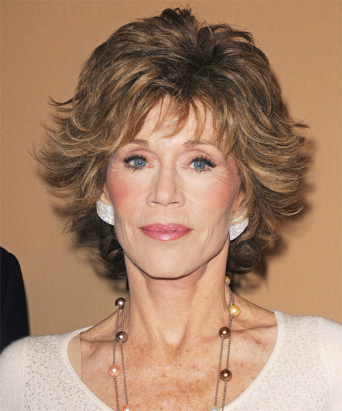 Jane Fonda Short Straight Hairstyle - Light Brunette