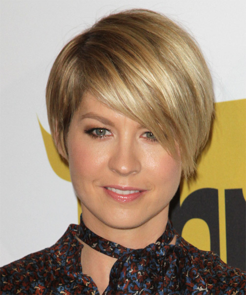 Jenna Elfman Short Straight Hairstyle - Dark Blonde (Golden)