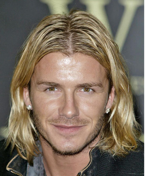 david beckham with long hair