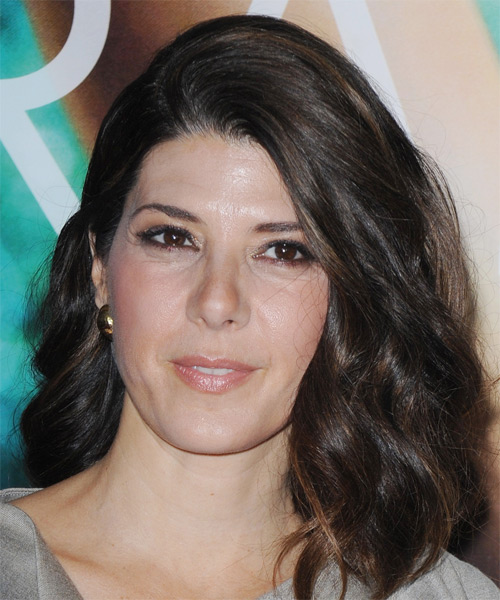 Marisa Tomei Medium Wavy Formal Hairstyle - Dark Brunette Hair Color