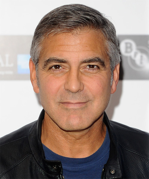 George Clooney Short Straight Formal Hairstyle - Light Grey (Salt and ...