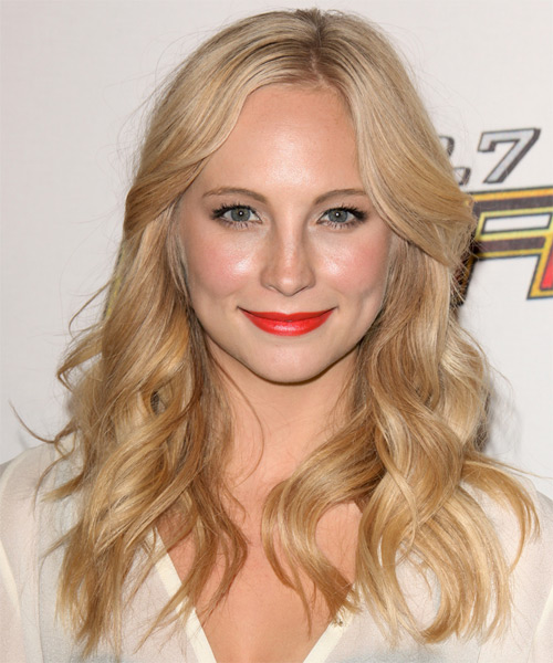 Candice Accola Long Wavy Casual Hairstyle Blonde Hair Color With