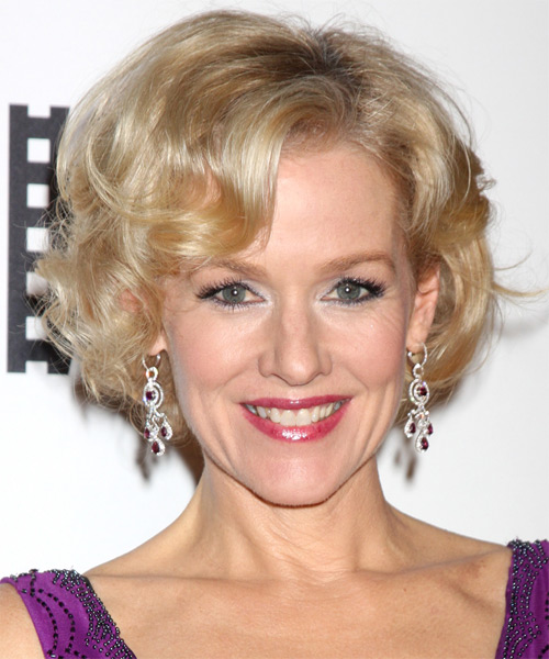 Penelope Ann Miller Short Curly Hairstyle - Light Blonde (Champagne) - Penelope-Ann-Miller