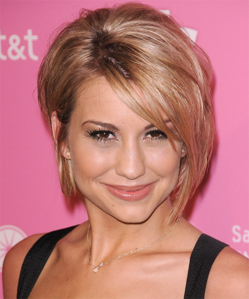 Chelsea Kane Short Straight Casual Bob Hairstyle with Side Swept Bangs