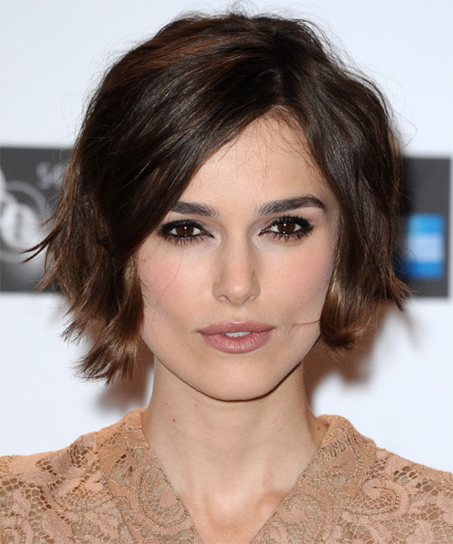 Keira Knightley Short Straight Casual Hairstyle - Dark Mocha Brunette