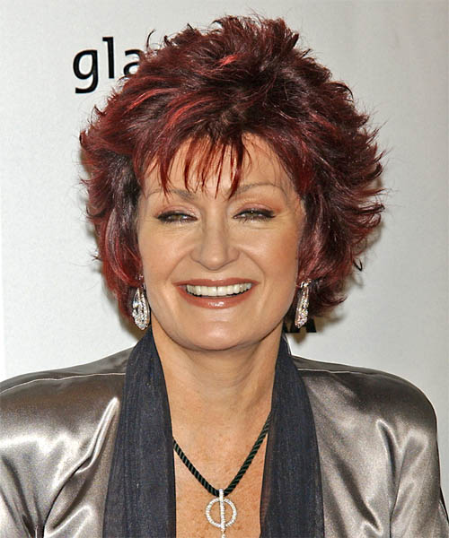 Sharon Osbourne Medium Straight Formal Hairstyle with Layered Bangs