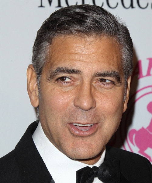 George Clooney Short Straight Formal Hairstyle - Medium Grey ...