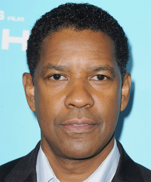 <b>Denzel Washington</b> Short Curly Afro Hairstyle - Black - Denzel-Washington