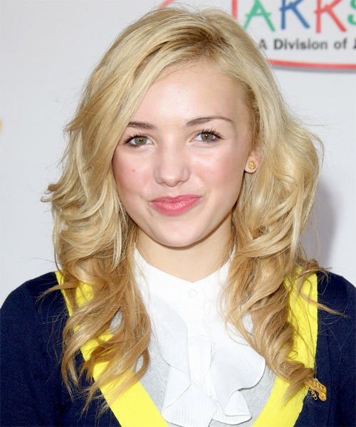 Peyton List Long Wavy Casual Hairstyle - Light Blonde Hair Color