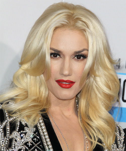 Gwen Stefani Long Straight Formal Hairstyle Light Blonde Hair Color 