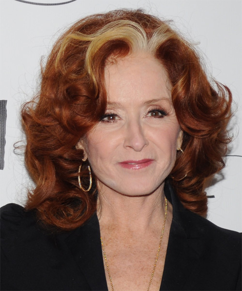 Bonnie Raitt Medium Wavy Formal Hairstyle - Ginger Red Hair Color with