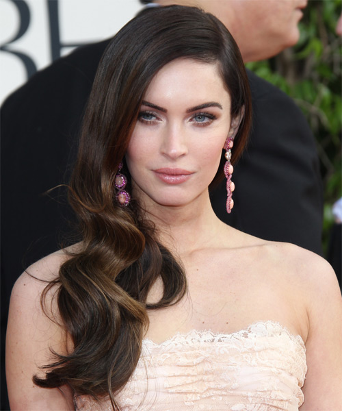 Megan Fox Long Wavy Formal Hairstyle Brunette Hair Color Megan Fox Long Wavy Formal Hairstyle Brunette Hair Color