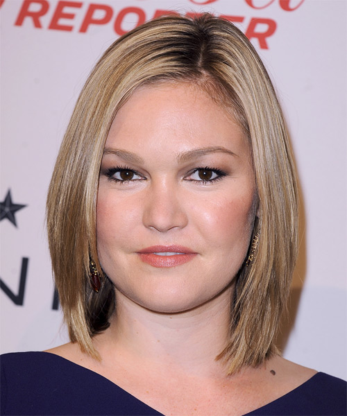 Julia Stiles Medium Straight Formal Hairstyle - Champagne Blonde Hair