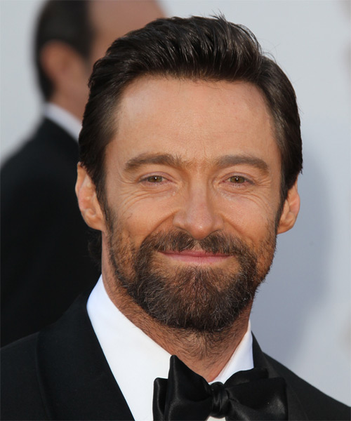 Hugh Jackman Short Straight Formal Hairstyle - Dark Brunette ...