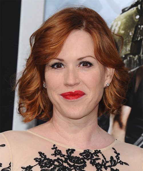 Molly Ringwald Short Wavy Casual Hairstyle - Ginger Red Hair Color