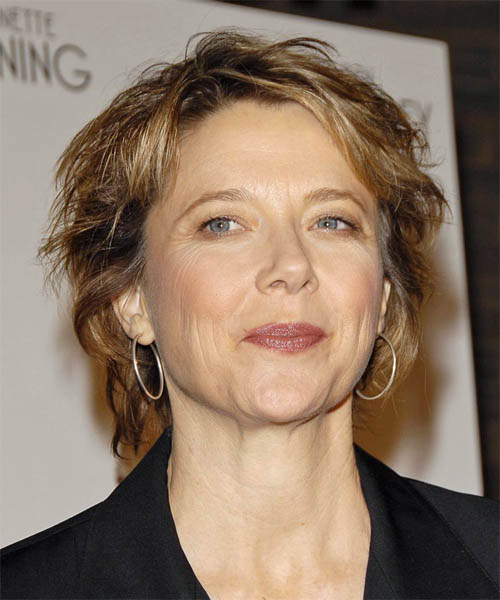 Annette Bening Short Wavy Casual Hairstyle