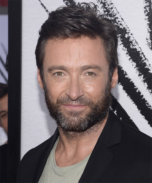 Hugh Jackman Short Straight Casual Hairstyle - Dark Brunette ...