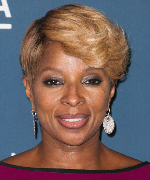 Mary J Blige Short Straight Formal Hairstyle Dark Honey Blonde Hair Color Mary J Blige Short Straight Formal Hairstyle Dark Honey Blonde Hair Color