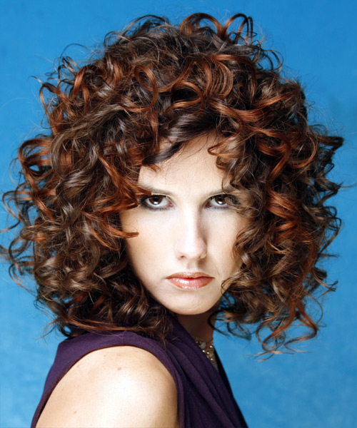 Medium Curly Formal Hairstyle - Dark Brunette Hair Color