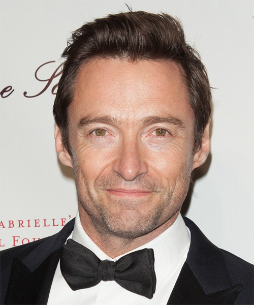 Hugh Jackman Short Straight Hairstyle - Medium Brunette (Chocolate)