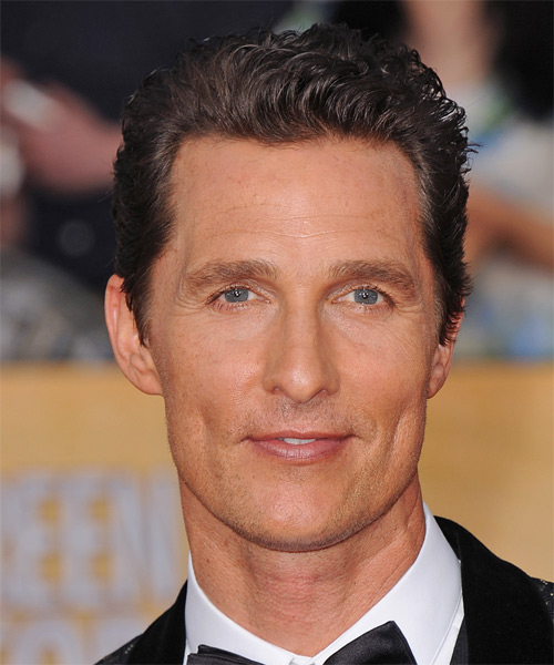 Matthew McConaughey Short Wavy Formal Hairstyle - Dark Chocolate