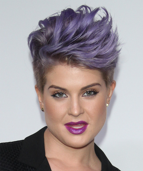 Kelly Osbourne Short Straight Formal Hairstyle - Purple Hair Color