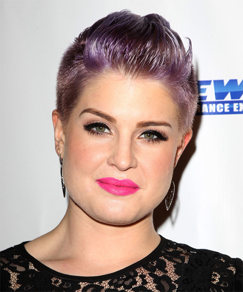 Kelly Osbourne Short Straight Casual Hairstyle - Purple Hair Color