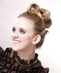 Formal Updo Long Straight Hairstyle - click to view hairstyle information