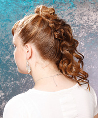 Formal Half Up Long Curly Hairstyle - click to view hairstyle information