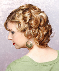 Formal Updo Medium Curly Hairstyle - click to view hairstyle information