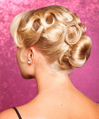 Formal Updo Long Curly Hairstyle - click to view hairstyle information