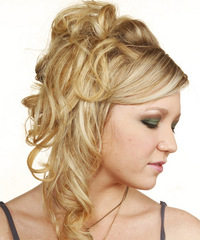 Formal Updo Long Curly Hairstyle - click to view hairstyle information