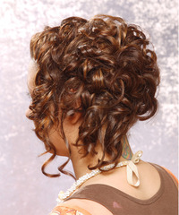 Formal Updo Long Curly Hairstyle - click to view hairstyle information