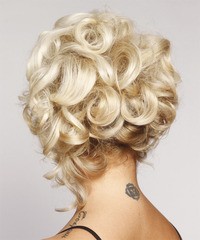 Formal Updo Medium Curly Hairstyle - click to view hairstyle information