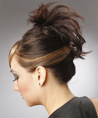 Casual Updo Long Straight Hairstyle - click to view hairstyle information