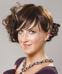 Formal Updo Medium Curly Hairstyle - click to view hairstyle information