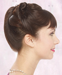 Formal Updo Long Straight Hairstyle - click to view hairstyle information