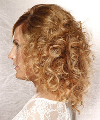 Formal Half Up Long Curly Hairstyle - click to view hairstyle information
