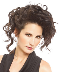 Formal Updo Medium Curly Hairstyle - click to view hairstyle information