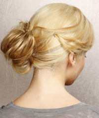 Casual Updo Long Straight Hairstyle - click to view hairstyle information