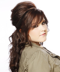 Casual Updo Long Curly Hairstyle - click to view hairstyle information