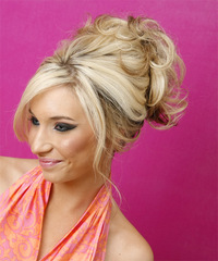 Formal Updo Long Curly Hairstyle - click to view hairstyle information
